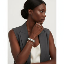 Load image into Gallery viewer, Bangle Smooth Silver Sculpted Shine Sleek Bracelet