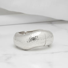Load image into Gallery viewer, Bangle Hammered Silver Wavy Chunky Bracelet
