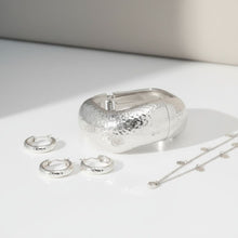Load image into Gallery viewer, Bangle Hammered Silver Wavy Chunky Bracelet