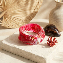 Load image into Gallery viewer, Bangle Vintage Red Resin Wavy Chunky Bracelet