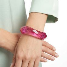 Load image into Gallery viewer, Bangle Transparent Pink Prism Wave Facet Bracelet