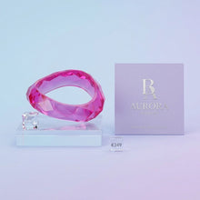 Load image into Gallery viewer, Bangle Transparent Pink Prism Wave Facet Bracelet