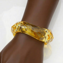 Load image into Gallery viewer, Bangle Transparent Yellow Prism Wave Facet Bracelet