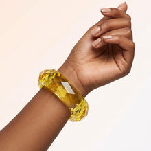 Load image into Gallery viewer, Bangle Transparent Yellow Prism Wave Facet Bracelet