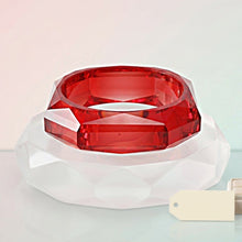 Load image into Gallery viewer, Bangle Transparent Red Octagon Facet Bracelet