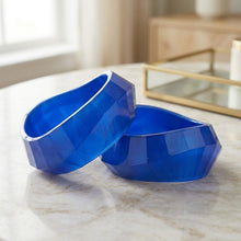 Load image into Gallery viewer, Bangle Retro Blue Shimmer Prism Chunky Bracelet