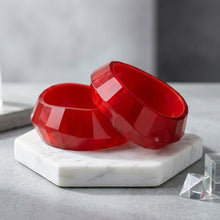 Load image into Gallery viewer, Bangle Retro Red Shimmer Prism Chunky Bracelet