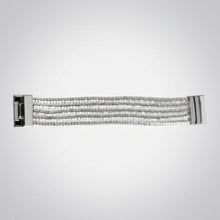 Load image into Gallery viewer, Silver 5 Strand Clear Stone Disco Ball Bracelet