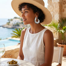 Load image into Gallery viewer, Chunky Silver Textured Segmented Hoop Earrings
