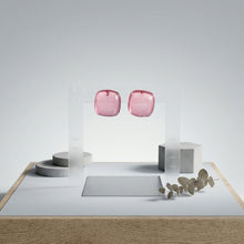 Load image into Gallery viewer, Chunky Pink Translucent Square Stud Earrings