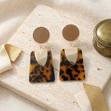 Load image into Gallery viewer, Drop Leopard Brown Trendy Trapezoid Earrings