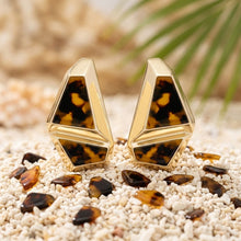 Load image into Gallery viewer, Stud Abstract Leopard Mosaic Terrazzo Earrings