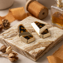 Load image into Gallery viewer, Stud Abstract Leopard Mosaic Terrazzo Earrings