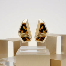 Load image into Gallery viewer, Stud Abstract Leopard Mosaic Terrazzo Earrings