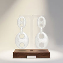 Load image into Gallery viewer, Dangle Matte Silver Puffy Anchor Link Earrings