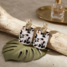 Load image into Gallery viewer, Drop Oversized Leopard Shell Opulent Earrings