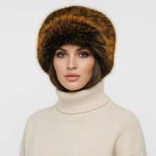 Load image into Gallery viewer, Hat Luxe Faux Fur Orange Kubanka Winter Cap Women