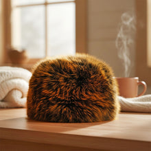Load image into Gallery viewer, Hat Luxe Faux Fur Orange Kubanka Winter Cap Women