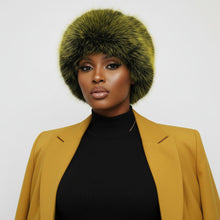 Load image into Gallery viewer, Hat Luxe Faux Fur Yellow Kubanka Winter Cap Women