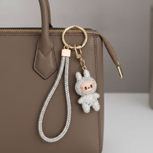 Load image into Gallery viewer, Rhinestone Phone Wrist Strap Clear Labubu Keychain