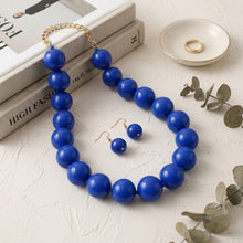 Load image into Gallery viewer, Mod Style Royal Blue Chunky Bead Necklace
