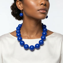 Load image into Gallery viewer, Mod Style Royal Blue Chunky Bead Necklace