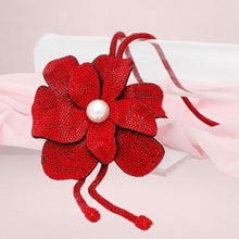 Load image into Gallery viewer, Long Y Brilliant Red Blooming Flower Necklace