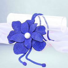Load image into Gallery viewer, Long Y Brilliant Blue Blooming Flower Necklace