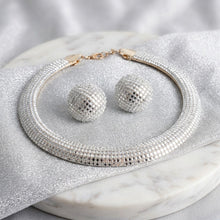 Load image into Gallery viewer, Gold Clear Stone 6 Row Disco Ball Collar Necklace