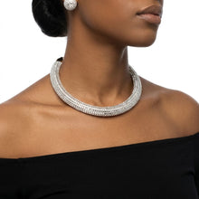 Load image into Gallery viewer, Gold Clear Stone 6 Row Disco Ball Collar Necklace