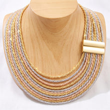 Load image into Gallery viewer, Mixed Metal Layered Magnetic Rope Chain Necklace