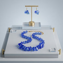 Load image into Gallery viewer, Translucent Blue Bead Rock Candy Necklace Set
