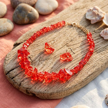 Load image into Gallery viewer, Translucent Red Bead Rock Candy Necklace Set