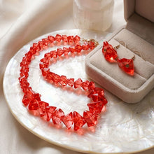 Load image into Gallery viewer, Translucent Red Bead Rock Candy Necklace Set