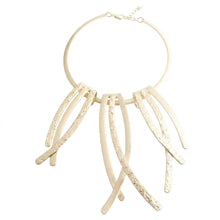 Load image into Gallery viewer, Matte Gold Abstract Rigid Fringe Choker Necklace