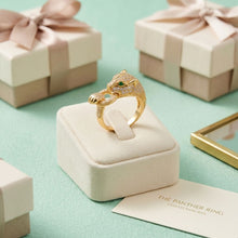 Load image into Gallery viewer, Gold CZ Pave Panther Adjustable Cocktail Ring