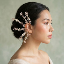 Load image into Gallery viewer, Bridal Rose Gold Floral Left Ear Cuff Earring