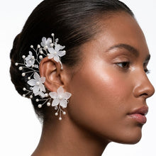 Load image into Gallery viewer, Bridal Silver Pearl Floral Left Ear Cuff Earring