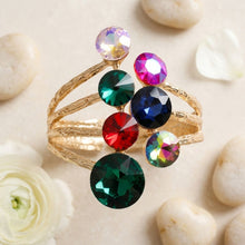 Load image into Gallery viewer, Round Multicolor Glass Crystal Cuff Bracelet