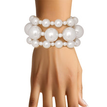 Load image into Gallery viewer, 3 Pcs White Pearl Classic Coordinated Bracelet Set