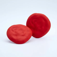 Load image into Gallery viewer, Red Stud XL Hammered Gold Domed Disc Earrings