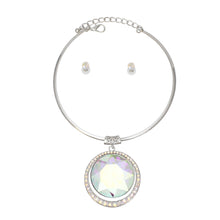 Load image into Gallery viewer, Choker Silver Formal Aurbo Round Radiant Pendant