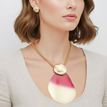 Load image into Gallery viewer, Pendant Fuchsia Ombre Organic Teardrop Necklace