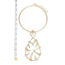 Load image into Gallery viewer, Necklace Gold Spiked Teardrop Pendant Collar Women