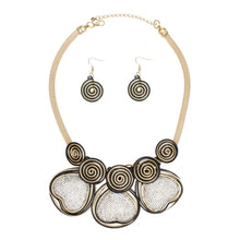 Load image into Gallery viewer, Bib Clear Rhinestone Heart Gold Black Wire Set