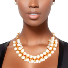 Load image into Gallery viewer, Pearl Necklace Gold Tentacle Collar Set for Women