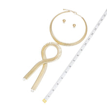 Load image into Gallery viewer, Pendant Industrial Gold Flat Link Loop Choker Set