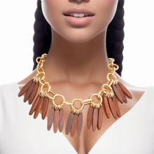 Load image into Gallery viewer, Necklace Tribal Brown Wood Fringe for Women