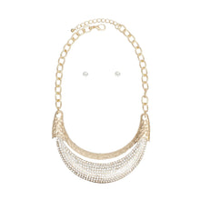 Load image into Gallery viewer, Bib High Shine Rigid Gold Plate Bling Necklace