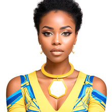 Load image into Gallery viewer, Customizable Necklace Retro Yellow Geo Pendant Collar